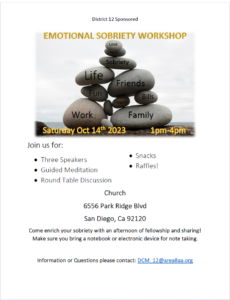 Emotional Sobriety Workshop @ St. Dunstan’s Church